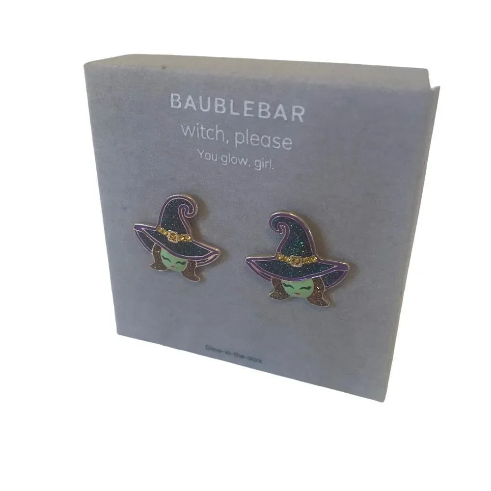 Baublebar Glow-in-the-dark Adorable Witch Post Earrings.
